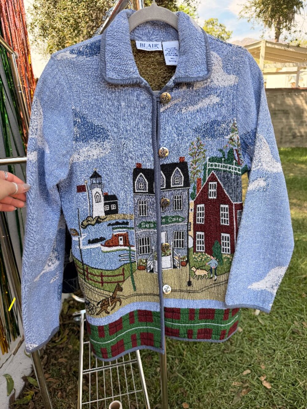 Blair Woven Tapestry Jacket - Nautical / Costal Motif